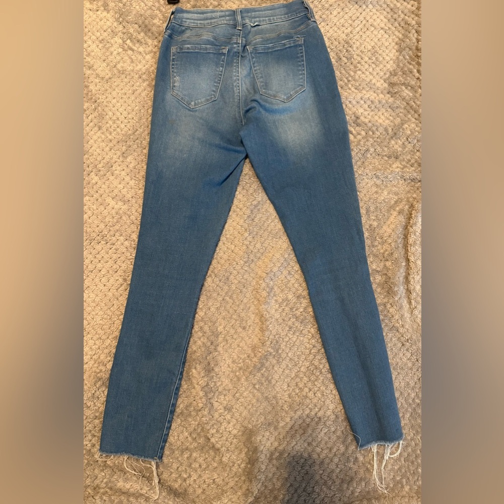 PacSun High-Rise Ankle Jeggings | Size 24 | Distressed + Raw Hem 💙 - Picture 5 of 6